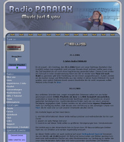 Radio PARALAX - Webseite 2005